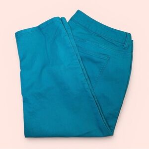 Talbots Women's 18WP Turquoise Blue Signature Slim Crop Jeans